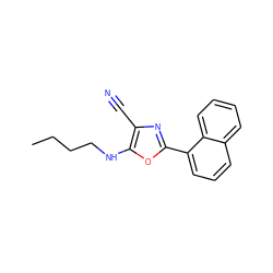 CCCCNc1oc(-c2cccc3ccccc23)nc1C#N ZINC000169345943