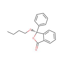 CCCCO[C@@]1(c2ccccc2)OC(=O)c2ccccc21 ZINC000004143575