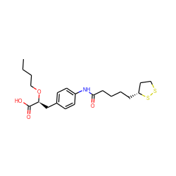 CCCCO[C@@H](Cc1ccc(NC(=O)CCCC[C@@H]2CCSS2)cc1)C(=O)O ZINC000043024335