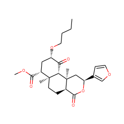 CCCCO[C@H]1C[C@@H](C(=O)OC)[C@]2(C)CC[C@@H]3C(=O)O[C@H](c4ccoc4)C[C@]3(C)[C@H]2C1=O ZINC000028525145