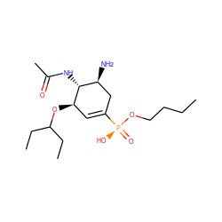 CCCCO[P@@](=O)(O)C1=C[C@@H](OC(CC)CC)[C@H](NC(C)=O)[C@@H](N)C1 ZINC000169344624