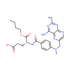 CCCCOC(=O)[C@@H](CCC(=O)O)NC(=O)c1ccc(N(C)Cc2cnc3nc(N)nc(N)c3n2)cc1 ZINC000027656833