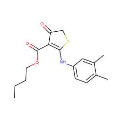 CCCCOC(=O)C1=C(Nc2ccc(C)c(C)c2)SCC1=O ZINC000101701138