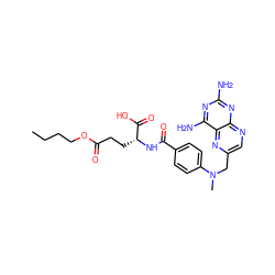 CCCCOC(=O)CC[C@@H](NC(=O)c1ccc(N(C)Cc2cnc3nc(N)nc(N)c3n2)cc1)C(=O)O ZINC000005386247