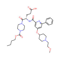 CCCCOC(=O)N1CCN(C(=O)[C@H](CCC(=O)O)NC(=O)c2cc(OC3CCN(CCOC)CC3)cc(-c3ccccc3)n2)CC1 ZINC000049709395