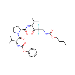 CCCCOC(=O)NCC(F)(F)C(=O)[C@@H](NC(=O)[C@@H]1CCCN1C(=O)[C@@H](NC(=O)Oc1ccccc1)C(C)C)C(C)C ZINC000026935899