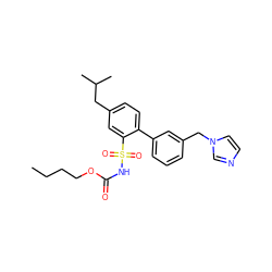 CCCCOC(=O)NS(=O)(=O)c1cc(CC(C)C)ccc1-c1cccc(Cn2ccnc2)c1 ZINC000299858550