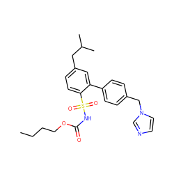 CCCCOC(=O)NS(=O)(=O)c1ccc(CC(C)C)cc1-c1ccc(Cn2ccnc2)cc1 ZINC000006467612