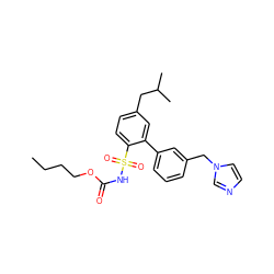 CCCCOC(=O)NS(=O)(=O)c1ccc(CC(C)C)cc1-c1cccc(Cn2ccnc2)c1 ZINC000299857118