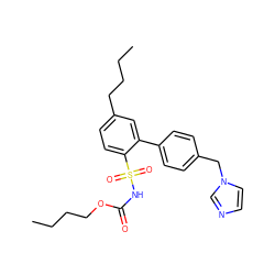 CCCCOC(=O)NS(=O)(=O)c1ccc(CCCC)cc1-c1ccc(Cn2ccnc2)cc1 ZINC000036176310