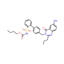 CCCCOC(=O)NS(=O)(=O)c1ccccc1-c1ccc(Cn2c(CCC)nc3ccc(N)cc3c2=O)cc1 ZINC000027984028