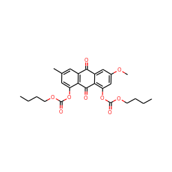 CCCCOC(=O)Oc1cc(C)cc2c1C(=O)c1c(OC(=O)OCCCC)cc(OC)cc1C2=O ZINC000013454773