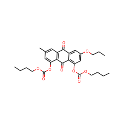 CCCCOC(=O)Oc1cc(C)cc2c1C(=O)c1c(OC(=O)OCCCC)cc(OCCC)cc1C2=O ZINC000013454776