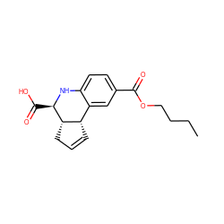 CCCCOC(=O)c1ccc2c(c1)[C@@H]1C=CC[C@@H]1[C@@H](C(=O)O)N2 ZINC000002602866