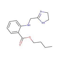 CCCCOC(=O)c1ccccc1NCC1=NCCN1 ZINC000026735601