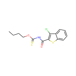 CCCCOC(=S)NC(=O)c1sc2ccccc2c1Cl ZINC000002874925