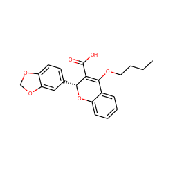 CCCCOC1=C(C(=O)O)[C@@H](c2ccc3c(c2)OCO3)Oc2ccccc21 ZINC000013473339