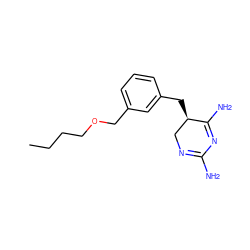 CCCCOCc1cccc(C[C@@H]2CN=C(N)N=C2N)c1 ZINC000013757698