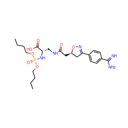 CCCCOP(=O)(N[C@@H](CNC(=O)C[C@@H]1CC(c2ccc(C(=N)N)cc2)=NO1)C(=O)O)OCCCC ZINC000028256538