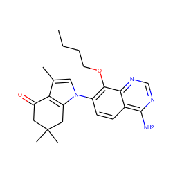 CCCCOc1c(-n2cc(C)c3c2CC(C)(C)CC3=O)ccc2c(N)ncnc12 ZINC000084603761