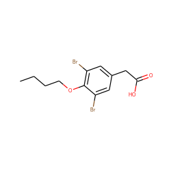 CCCCOc1c(Br)cc(CC(=O)O)cc1Br ZINC000013643196