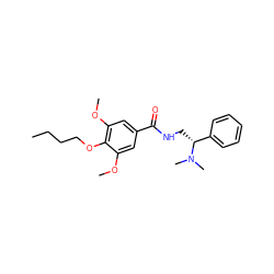 CCCCOc1c(OC)cc(C(=O)NC[C@H](c2ccccc2)N(C)C)cc1OC ZINC000013863591