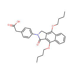 CCCCOc1c2c(c(OCCCC)c3ccccc13)C(=O)N(c1ccc(CC(=O)O)cc1)C2 ZINC000038453205