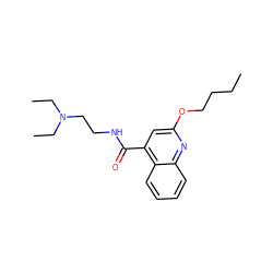 CCCCOc1cc(C(=O)NCCN(CC)CC)c2ccccc2n1 ZINC000001530939