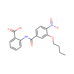 CCCCOc1cc(C(=O)Nc2ccccc2C(=O)O)ccc1[N+](=O)[O-] ZINC000084689998