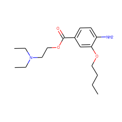 CCCCOc1cc(C(=O)OCCN(CC)CC)ccc1N ZINC000002019492