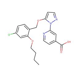 CCCCOc1cc(Cl)ccc1COc1ccnn1-c1cc(C(=O)O)ccn1 ZINC000146901040