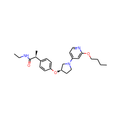 CCCCOc1cc(N2CC[C@@H](Oc3ccc([C@H](C)C(=O)NCC)cc3)C2)ccn1 ZINC001772617331