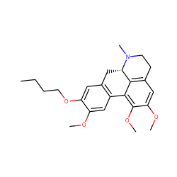 CCCCOc1cc2c(cc1OC)-c1c(OC)c(OC)cc3c1[C@H](C2)N(C)CC3 ZINC000473124008