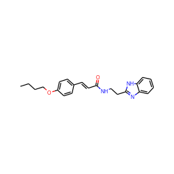 CCCCOc1ccc(/C=C/C(=O)NCCc2nc3ccccc3[nH]2)cc1 ZINC000013285299