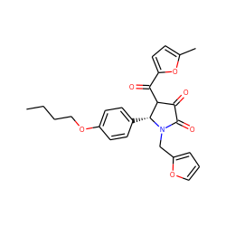 CCCCOc1ccc([C@@H]2C(C(=O)c3ccc(C)o3)C(=O)C(=O)N2Cc2ccco2)cc1 ZINC000008440803