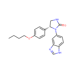 CCCCOc1ccc([C@@H]2CNC(=O)N2c2ccc3[nH]cnc3c2)cc1 ZINC000116195617