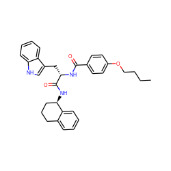 CCCCOc1ccc(C(=O)N[C@@H](Cc2c[nH]c3ccccc23)C(=O)N[C@@H]2CCCc3ccccc32)cc1 ZINC000137783630