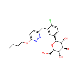 CCCCOc1ccc(Cc2cc([C@@H]3O[C@H](CO)[C@@H](O)[C@H](O)[C@H]3O)ccc2Cl)nn1 ZINC000049113241