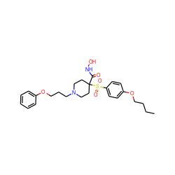 CCCCOc1ccc(S(=O)(=O)C2(C(=O)NO)CCN(CCCOc3ccccc3)CC2)cc1 ZINC000013521052