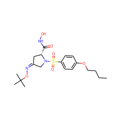 CCCCOc1ccc(S(=O)(=O)N2C/C(=N\OC(C)(C)C)C[C@@H]2C(=O)NO)cc1 ZINC000027618070