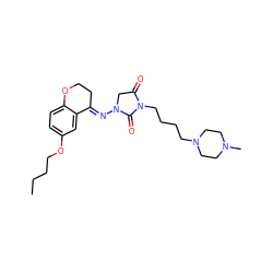 CCCCOc1ccc2c(c1)/C(=N/N1CC(=O)N(CCCCN3CCN(C)CC3)C1=O)CCO2 ZINC000040901247