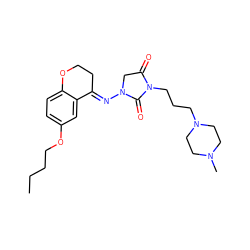 CCCCOc1ccc2c(c1)/C(=N/N1CC(=O)N(CCCN3CCN(C)CC3)C1=O)CCO2 ZINC000045495139