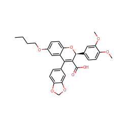 CCCCOc1ccc2c(c1)C(c1ccc3c(c1)OCO3)=C(C(=O)O)[C@H](c1ccc(OC)c(OC)c1)O2 ZINC000013473413