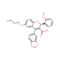 CCCCOc1ccc2c(c1)C(c1ccc3c(c1)OCO3)=C(C(=O)O)[C@H](c1ccccc1OC)O2 ZINC000013473419