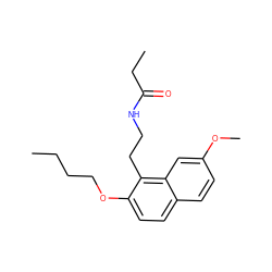 CCCCOc1ccc2ccc(OC)cc2c1CCNC(=O)CC ZINC000026489886