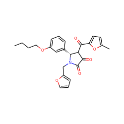 CCCCOc1cccc([C@@H]2C(C(=O)c3ccc(C)o3)C(=O)C(=O)N2Cc2ccco2)c1 ZINC000008384339