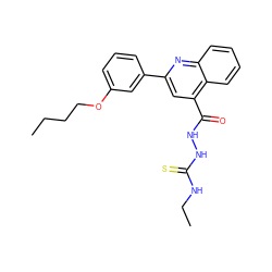 CCCCOc1cccc(-c2cc(C(=O)NNC(=S)NCC)c3ccccc3n2)c1 ZINC000008677688