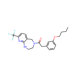 CCCCOc1cccc(CC(=O)N2CCNc3nc(C(F)(F)F)ccc3C2)c1 ZINC000103265973