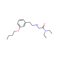 CCCCOc1cccc(CCNCC(=O)N(CC)CC)c1 ZINC000143628194