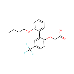 CCCCOc1ccccc1-c1cc(C(F)(F)F)ccc1OCC(=O)O ZINC000071410658